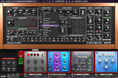 Crumar Spirit GUI in purple and black design