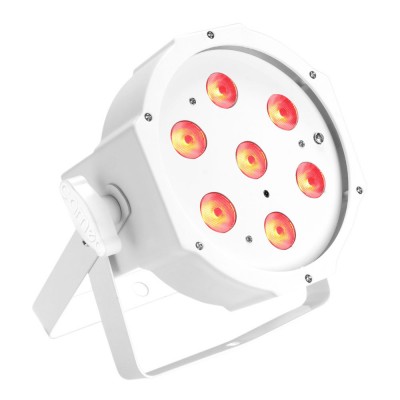 Flat Par Tri 3W Ir WH - Projecteur Par Plat À LED Tricolores (RGB) - 7 X 3 W Haute Puissance - Boît
