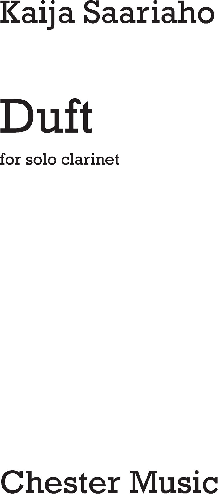 Duft for Solo Clarinet
