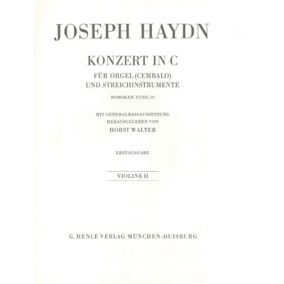 Haydn J. - Concerto For Organ (harpsichord) With String Instruments C Major Hob. Xviii:10