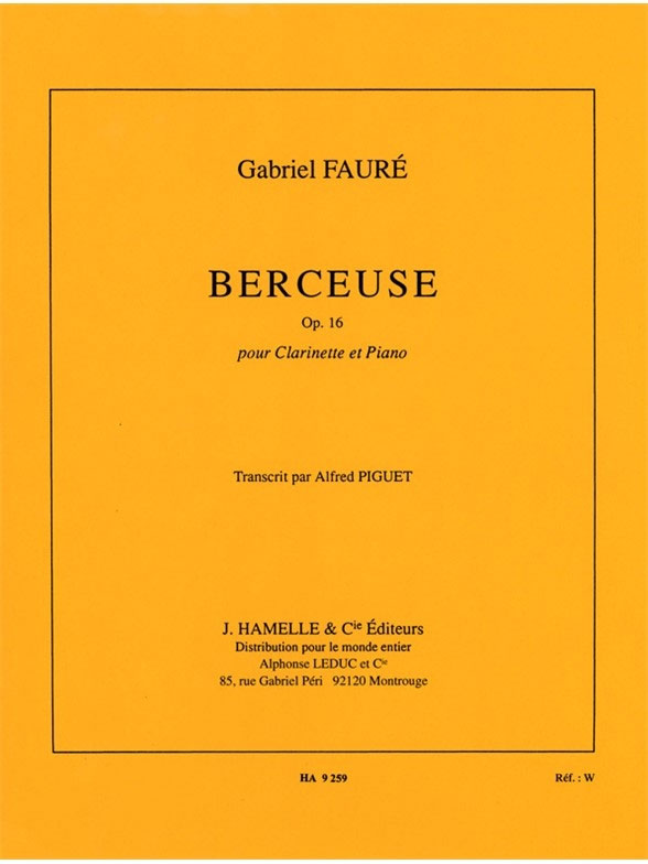 Berceuse Op.16 pour clarinette et piano