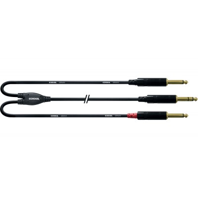 Câble Y Bretelle Jack Stéréo/2 Jack Mono 6 M