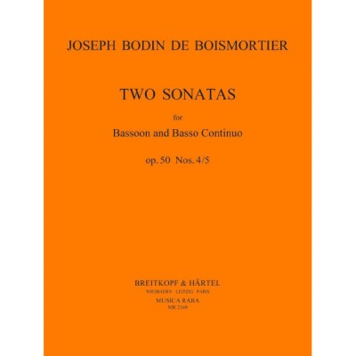 Boismortier - Sonaten In D-moll Und C-moll Op. 50/4-5 Op - Bassoon et Basso Continuo