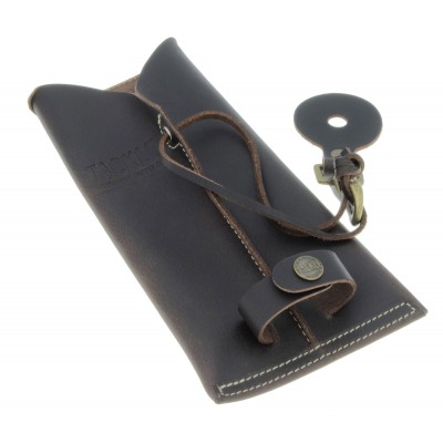 Porte Baguettes En Cuir Avec Crochet Marron
