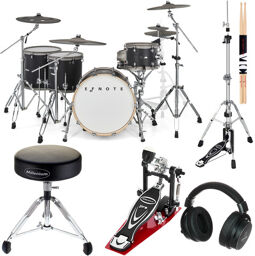 7X E-Drum Set Bundle Black Oak