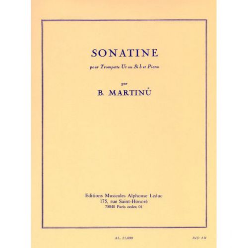Martinu B.- Sonatine - Trompette Ut Ou Sib et Piano