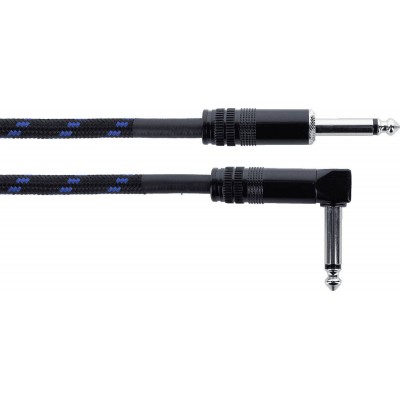 Cable Guitare Jack Droit /Coudé 3 M Tweed Bleu