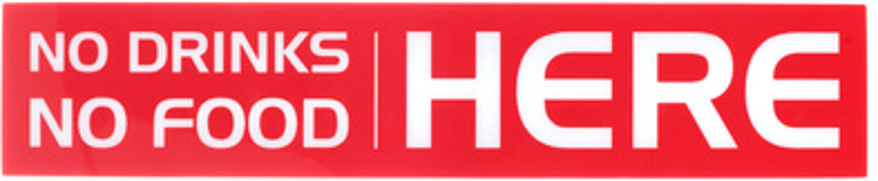 Tourlabel No Drinks or Food 1 Red