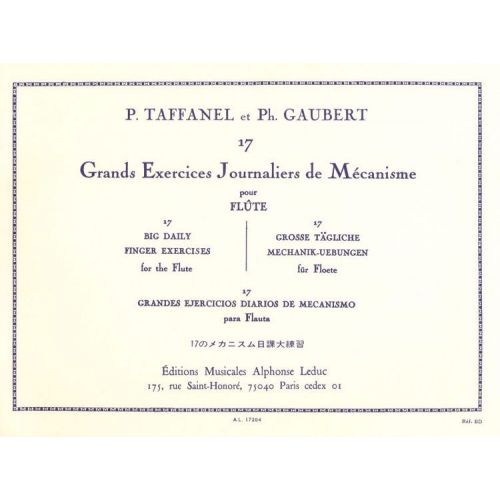 Taffanel Paul/gaubert Philippe - 17 Grands Exercices Journaliers De Mecanisme Pour Flute
