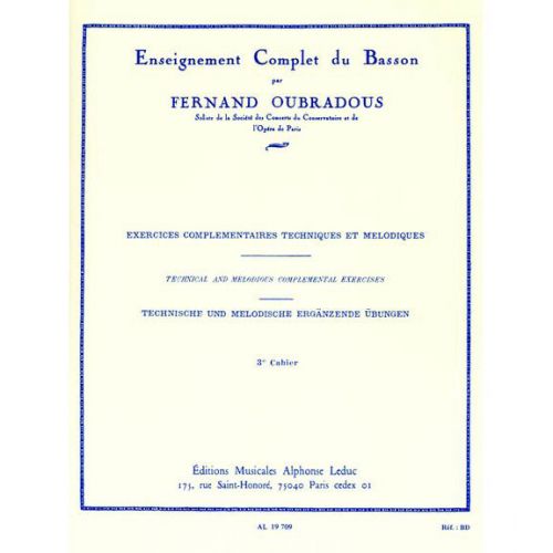 Oubradous - Enseignement Complet Du Basson Vol.3