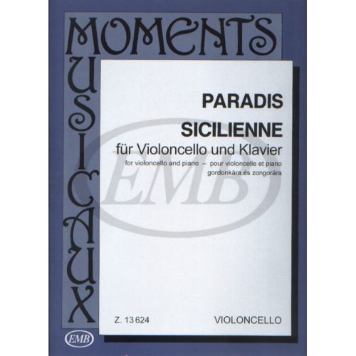 PARADIS - SICILIENNE - VIOLONCELLE ET PIANO