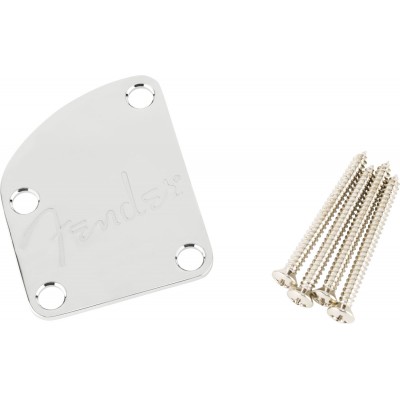 4-bolt Deluxe Contoured Neck Plate W/logo (chrome)