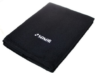 Towel with Logo Noir avec logo blanc brodé