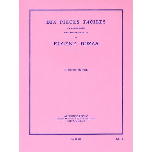 BOZZA EUGENE - MENUET DES PAGES - VIOLON