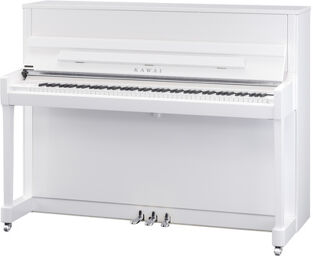 K-200 WH/P-SL Piano Blanc poli avec garniture chromée