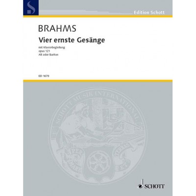 Brahms - Vier Ernste Gesänge Op. 121 - Voice (alto Ou Baritone) (ouiginal) et Piano