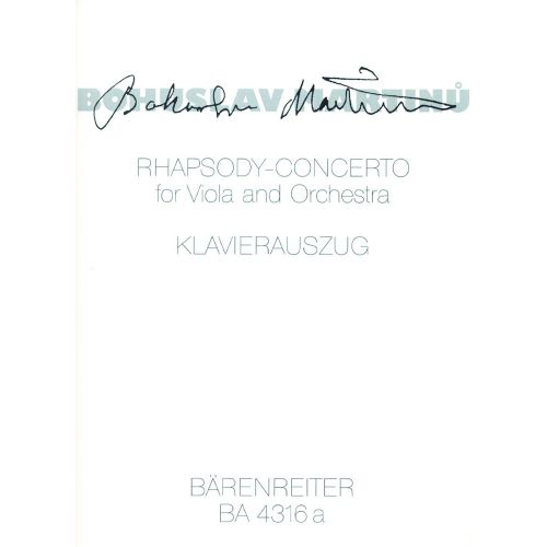 Minu Bohuslav - Rhapsody Concerto - Alto, Piano