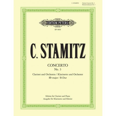 Stamitz Carl - Clarinet Concerto No. 3 In B Flat - Clarinet And Piano
