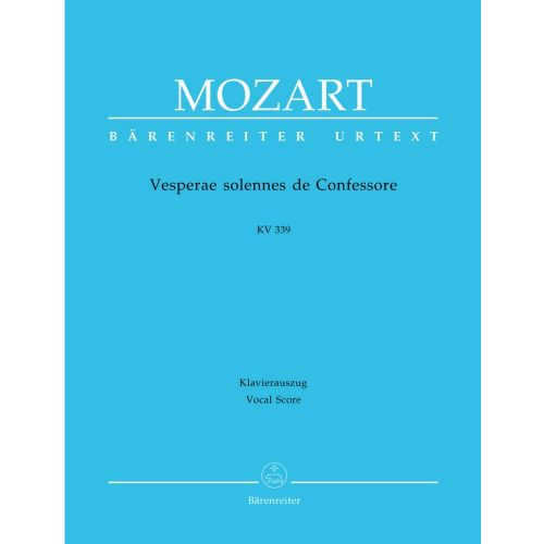 Moz W.A. - Verae Solennes De Confessore Kv 339 - Reduction Ch, Piano