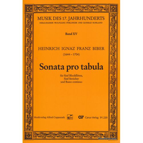 Biber Heinrich Ignaz Franz - Sonata Pro Tabula - Conducteur