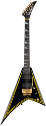 MJ Series Rhoads RR24MG BK Noir haute brillance avec bandes jaunes