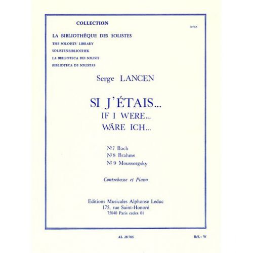 Lancen Serge - Si J'etais... - Contrebasse & Piano
