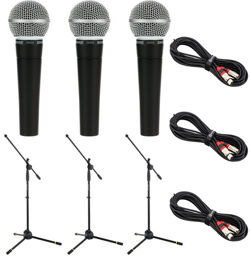 SM 58 Triple stand+cable Set