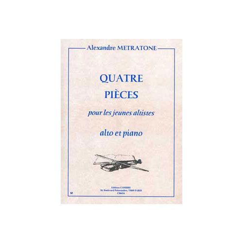 Metratone - 4 Pièces Pour Jeunes Altistes - Alto et Piano