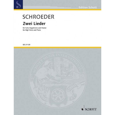 Schroeder - Zwei Lieder - High Voice et Piano