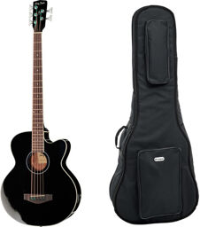 B-35BK Acoustic Bass w/Bag Noir haute brillance