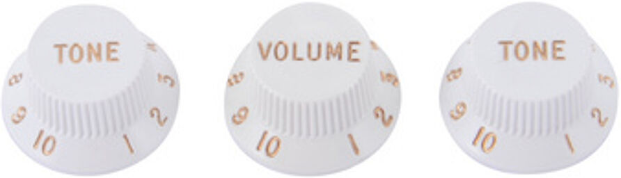 Volume & Tone Knobs Set White Blanc