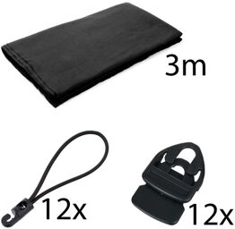 Molton 500g/m² Set Black 3x3 m Noir