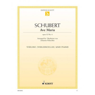 Schubert - Ave Maria Op. 52/6 D 839 - Violon (ou Violoncelle) et Piano