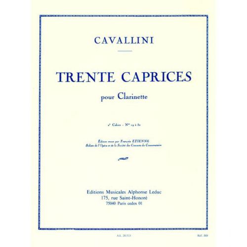 Cavallini - 30 Caprices Vol.2 - Clarinette