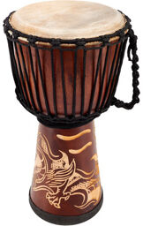 Terre Djembe Carved Dragon 50cm