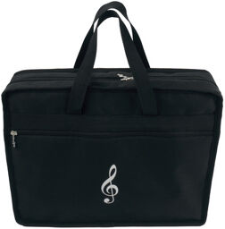 Music Bag Black Noir avec clé de Sol blanche imprimée