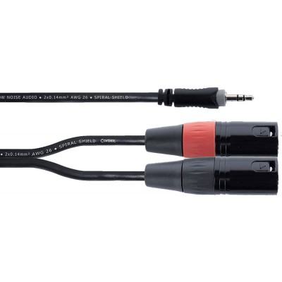 Câble Y Bretelle Mini-jack Stéréo / 2 XLR Mâle 1 M