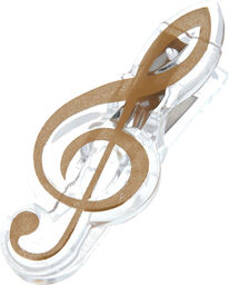 Music Clip Violin Clef Gold doré