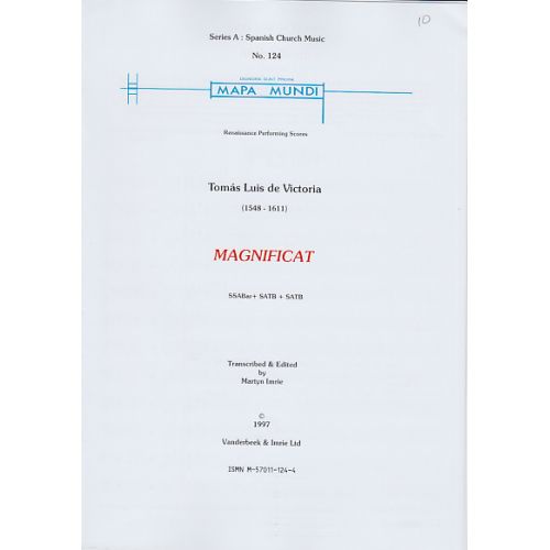 Victoria Tomas Luis (de)- Magnificat - Ssabar+satb+satb Ssattb