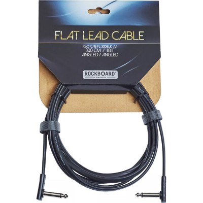 Câble Instrument Plat, 3 M, Coudé/Coudé - Black