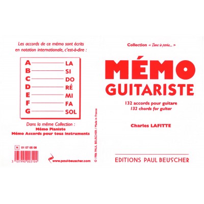 Lafitte Charles - Memo Du Guitariste - Guitare