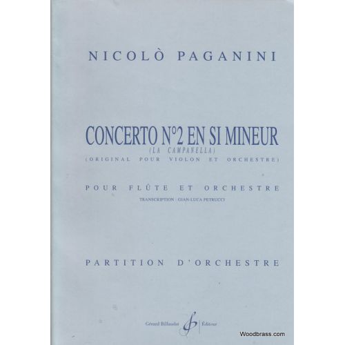 Paganini Niccolo - Concerto N°2 En Si Mineur - Transcription Flute et Orchestre - Conducteur