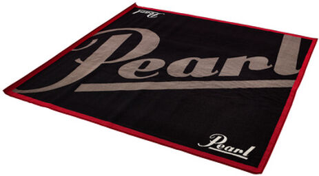 Drum Rug 180x200 Noir avec bordure rouge