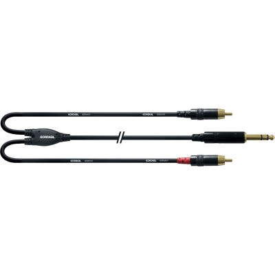 Câble Y Bretelle Jack Stéréo/2 RCA 3 M