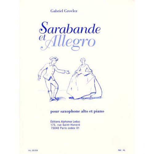 Grovlez Gabriel - Sarabande et Allegro - Saxophone & Piano