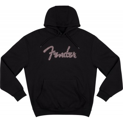 Spaghetti Logo Wavy Checker Hoodie, Pink Checker, M