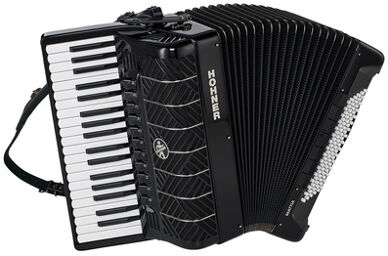 Hohner Mattia IV 96 BK white Buttons Noir