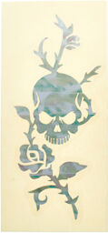 Rose & Skull Sticker WP Nacre blanche