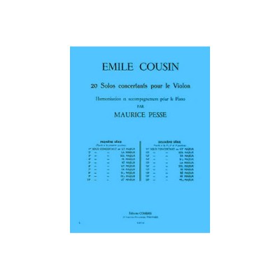 Cousin - Solo Concertant No.4 Mi Mineur - Violon et Piano