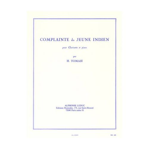 Tomasi Henri - Complainte Du Jeune Indien - Clarinette et Piano